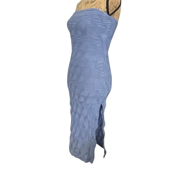 NWT Strapless Textured Lavender BodyCon Midi Dress - Size XS-S - Picture 4 of 10